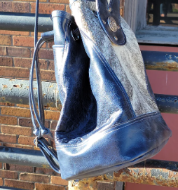 Western Sling Navy & Grey Leather Handbag