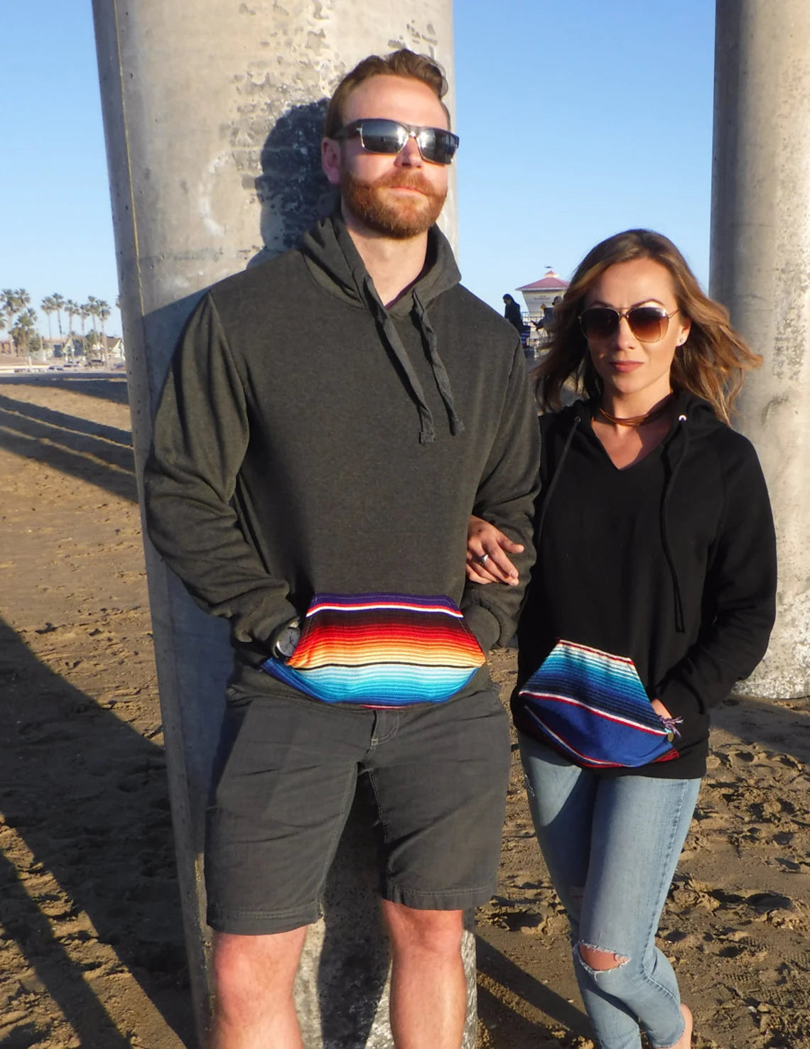 Hoodie Sweatshirt with Serape Pocket