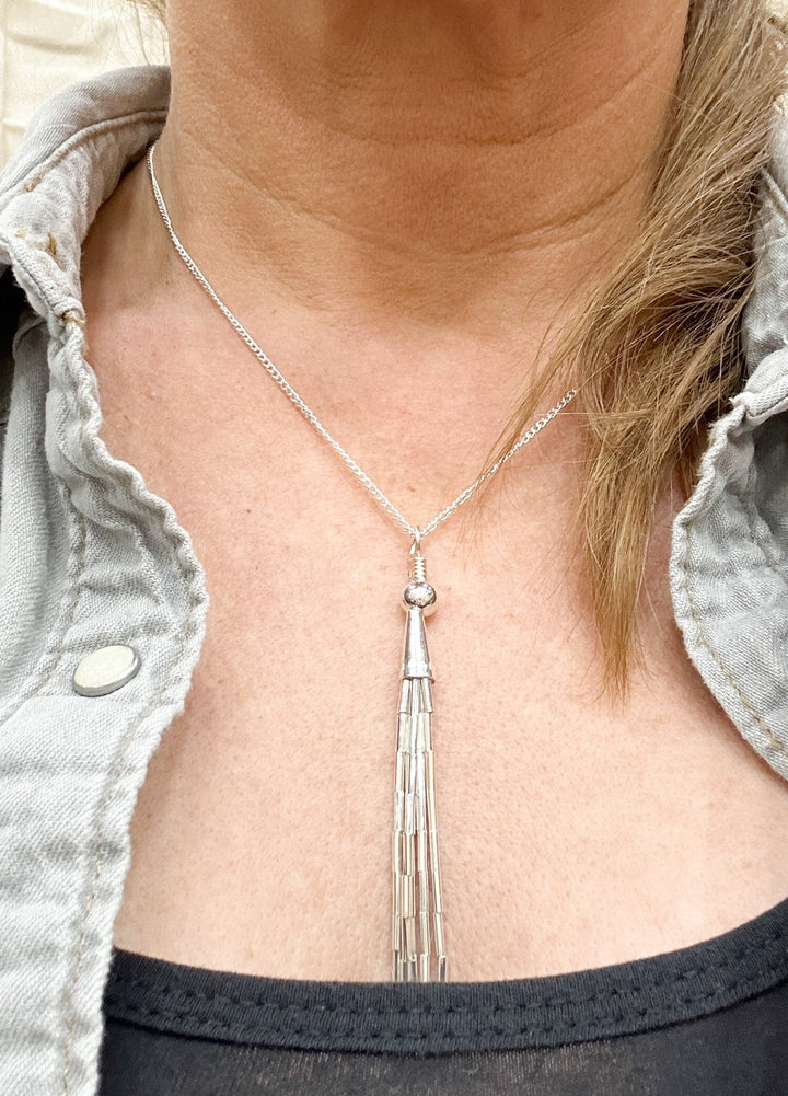 Silver Tassel Necklace