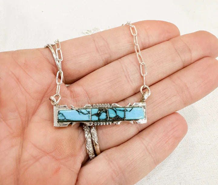 Turquoise Fancy Bar Necklace